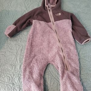 North face fleece bunting 6-12m